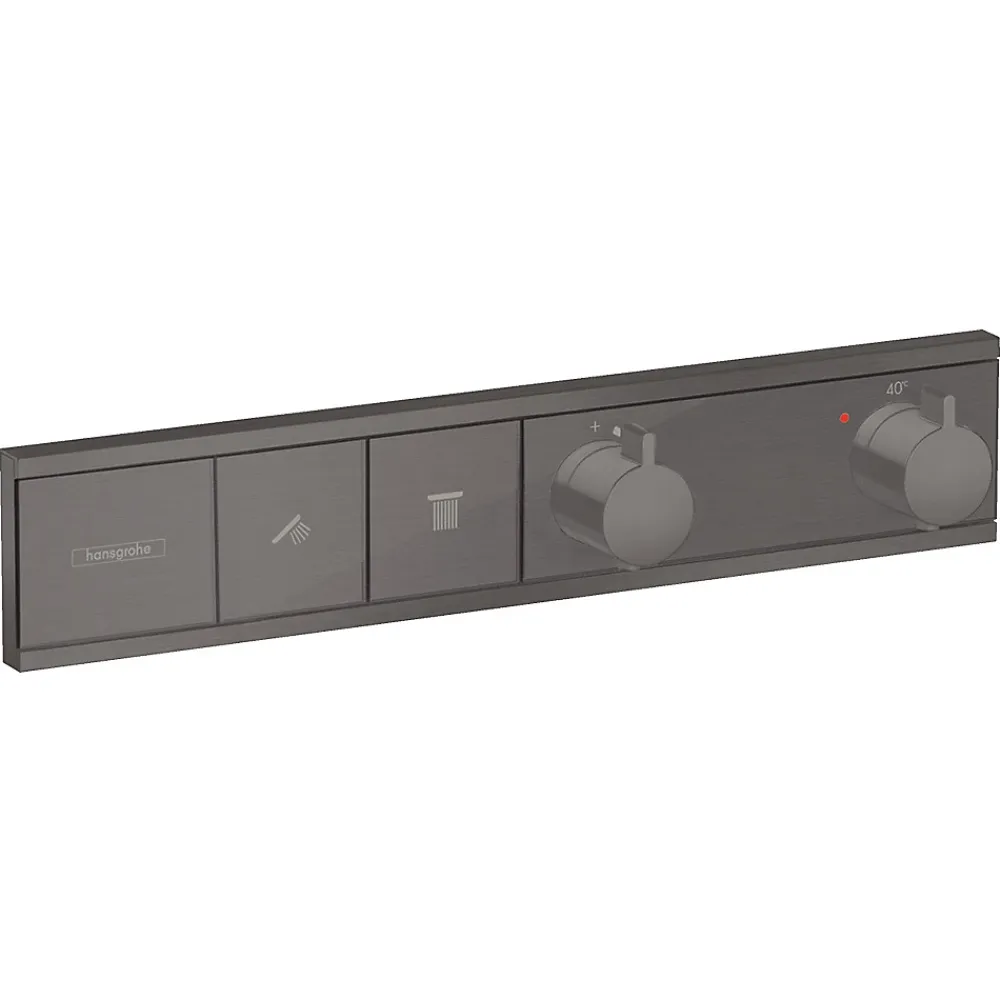 Hansgrohe RainSelect Module thermostatique encastré noir chromé brossé avec 2 fonctions (15380340)