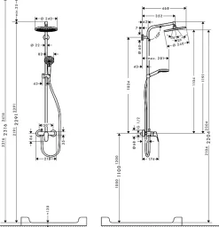 Hansgrohe Set de douche Showerpipe Crometta S 240 1jet, mitigeur mécanique (27269000)