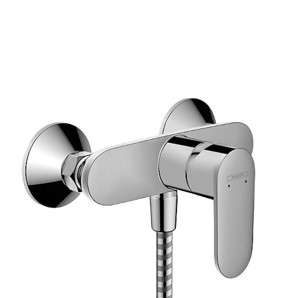 Colonne De Douche Sans Robinetterie|Hansgrohe Vernis Blend Set de douche mitigeur + Douchette à main 2 jets + Barre 65cm, Chrome (71640000-Vernis)