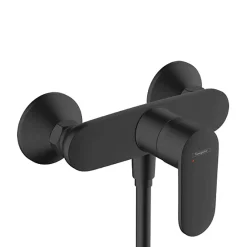Hansgrohe Vernis Blend Set de douche avec mitigeur + Douchette à main 2 jets + Barre de douche 65 cm, Noir mat (71640670-Vernis)