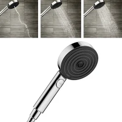 Colonne De Douche Sans Robinetterie|Hansgrohe Vernis Blend Set Mitigeur de douche + Douchette à main XXL 105mm 3 jets + Flexible de douche 125cm, support mural