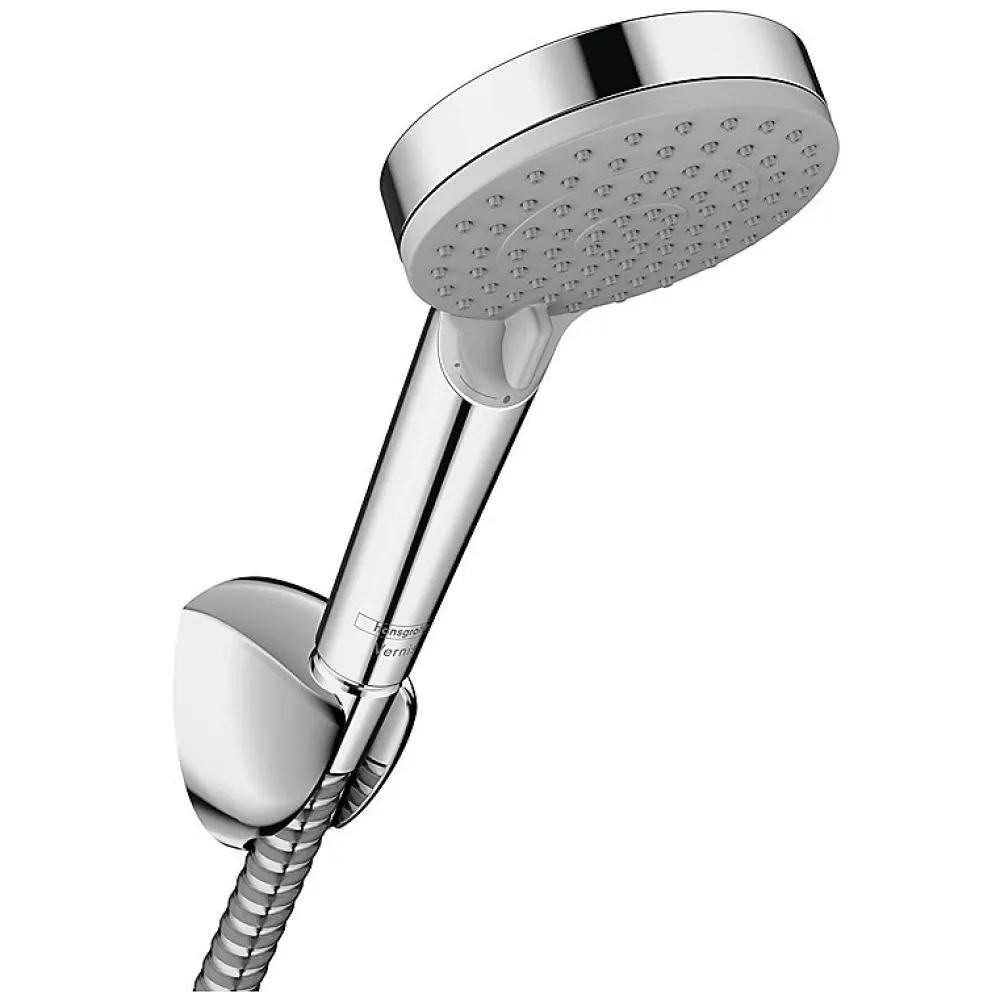 Hansgrohe Vernis Blend Set de douche avec support mural, Douchette 100 Vario 2 jets EcoSmart, Flexible 160cm, Chrome (26278000)
