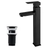 Robinet Lavabo Et Vasque|Homelody Robinet Lavabo Haut Noir + Vidage Pop-Up Automatique, Ensemble Robinetterie Moderne