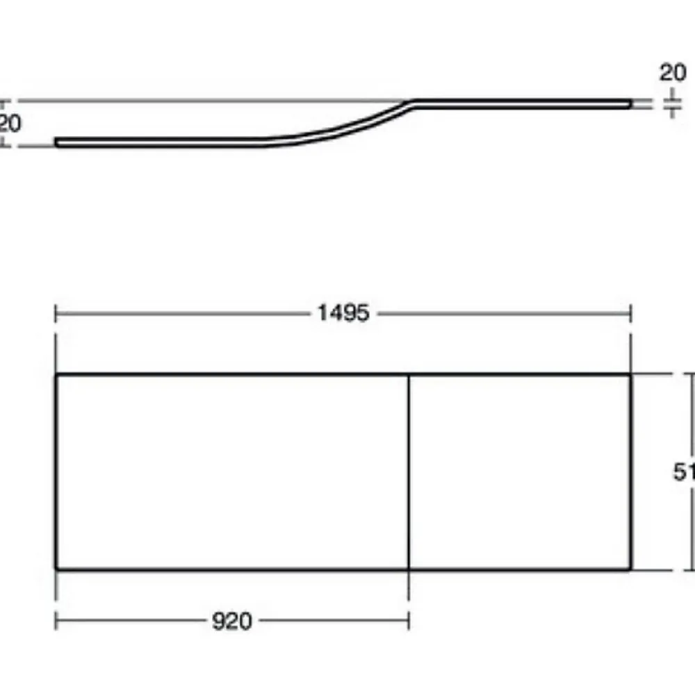 Tablier Et Habillage De Baignoire|Ideal Standard Tablier frontal 150 cm asymétrique Connect Air blanc