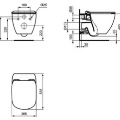 Wc Suspendu|Ideal Standard WC suspendu Tesi Aquablade avec abattant