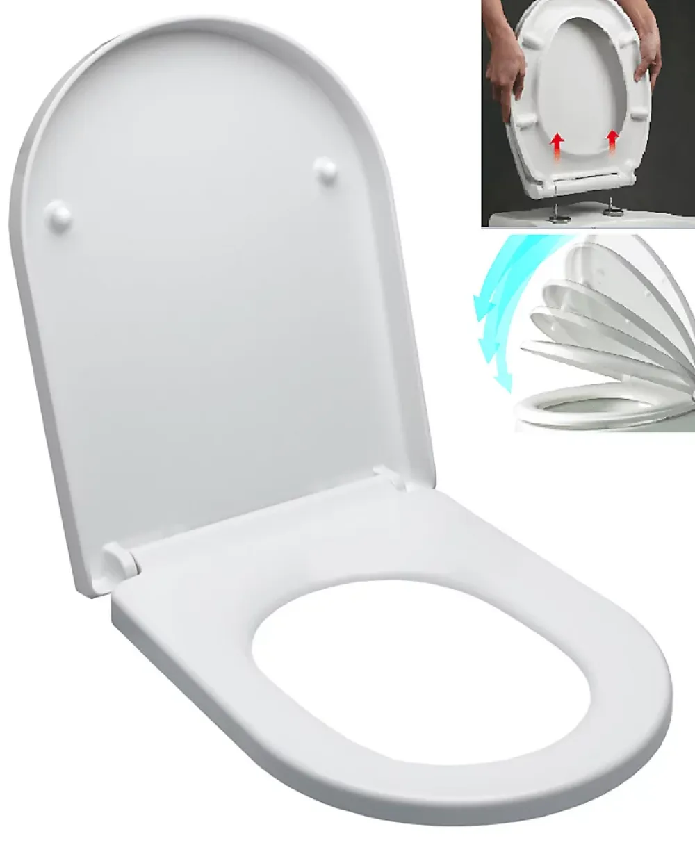 Idevit Abattant WC à fermeture douce Softclose adaptable sur la plupart des cuvettes, blanc (EASY2244)