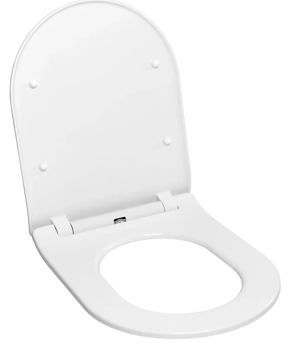 Abattant Wc|Idevit Abattant WC Ultra mince, à fermeture douce Softclose adaptable sur la plupart des cuvettes, blanc (EASYSLIM44)