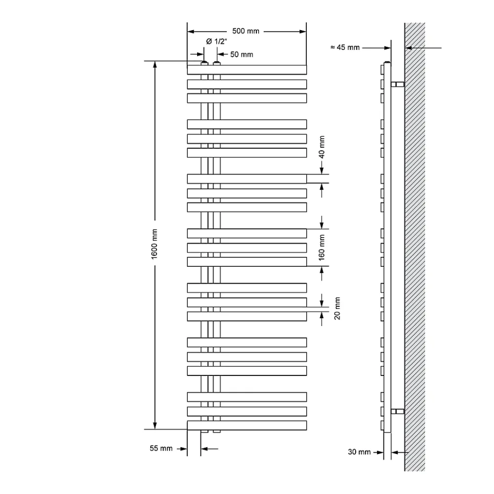 ECD Germany Iron EM Electric Design Radiateur de salle de bain 900W