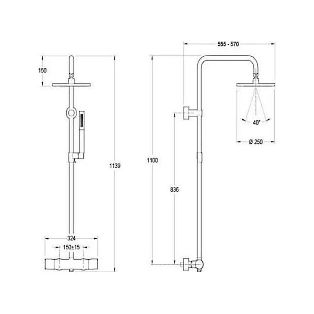 Jacob Delafon - Colonne douche thermostatique Toobi douchette 1 jet chrome