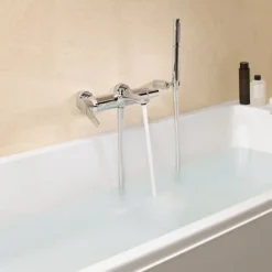Robinet De Baignoire|Jacob Delafon - Ensemble Mitigeur Bain Douche mécanique mural ALEO + avec douchette et flexible Awaken