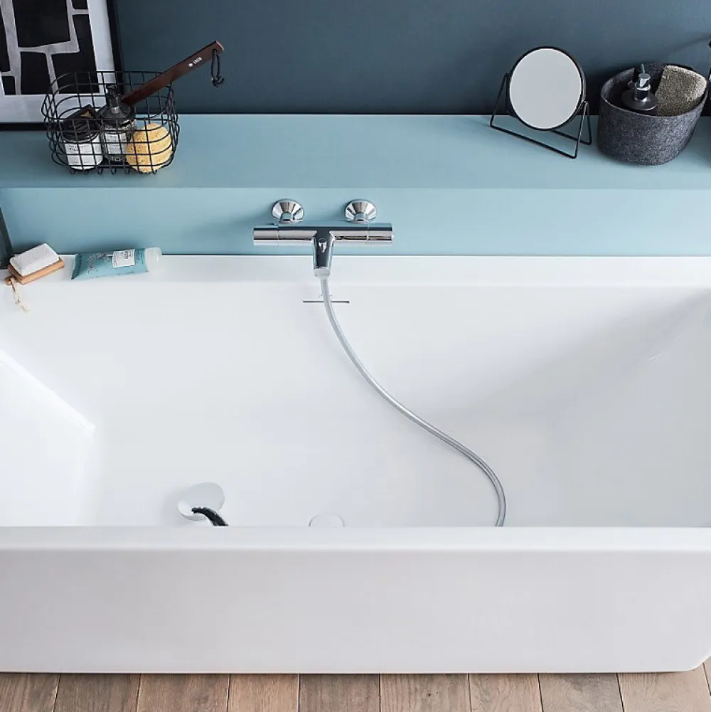 Robinet De Baignoire|Jacob Delafon mitigeur thermostatique bain douche mural Simone Chrome