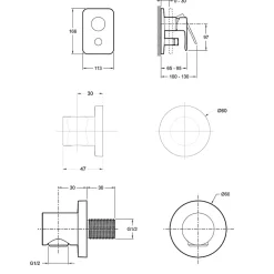 Jacob Delafon Robinet de douche avec mitigeur encastrable mécanique Modulo rond