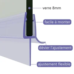 Paroi De Douche|Sirhona Joint de porte de douche 800mm pour paroi en verre de 6mm