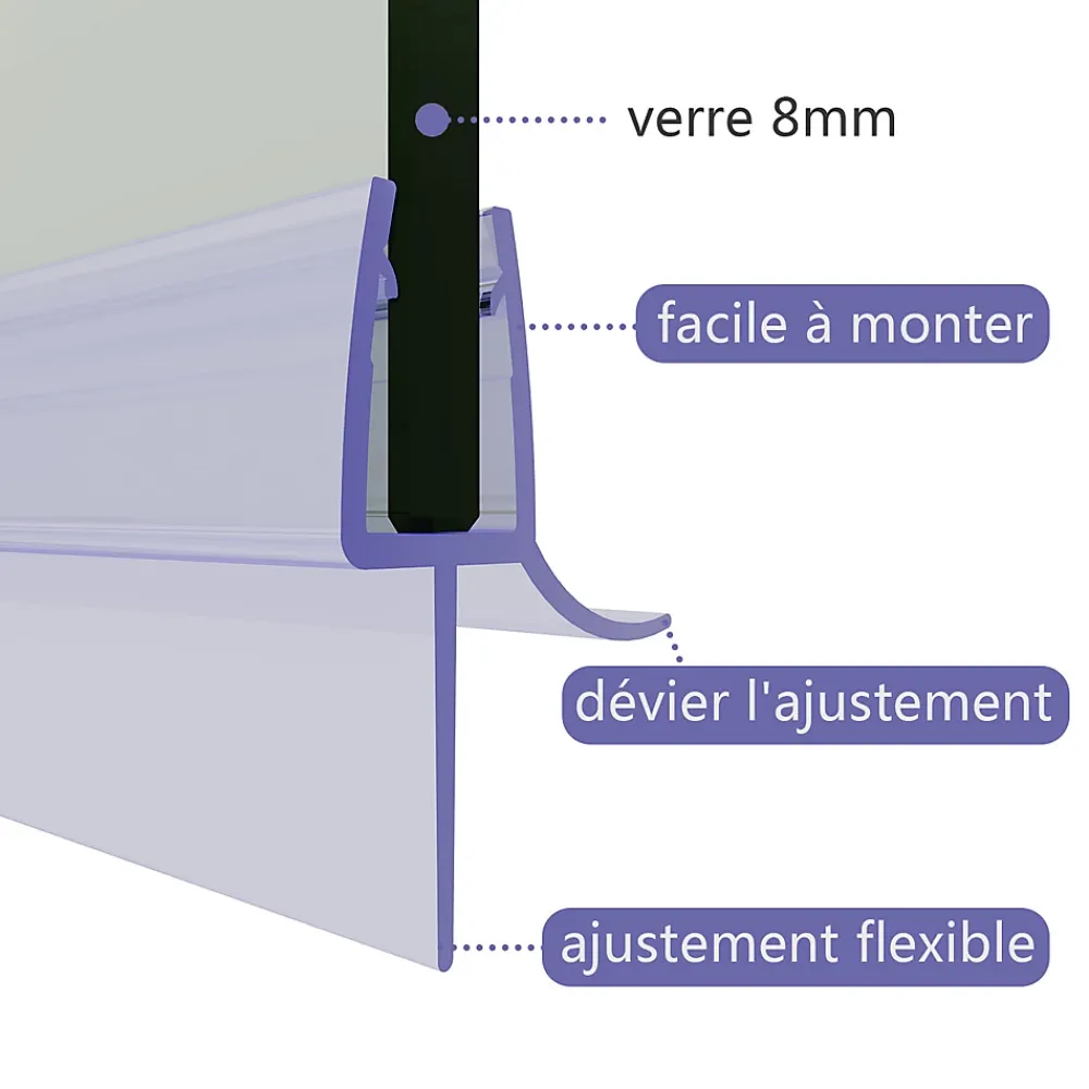Paroi De Douche|Sirhona Joint de porte de douche 800mm pour paroi en verre de 6mm