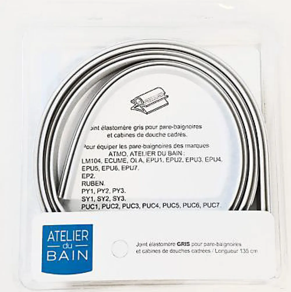 Pare-Baignoire|Atelier du bain Joint d'étanchéité pour pare-baignoire et cabine de douche cadrée gris 135 cm