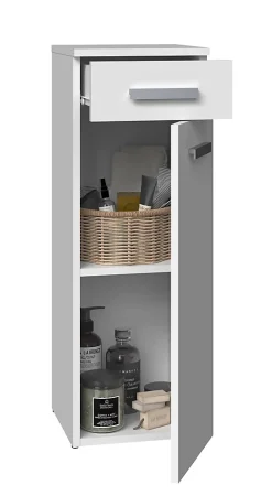 Colonne De Salle De Bains|Meuble De Salle De Bains Faible Profondeur|Autres JOKKE - Meuble salle de bain 1 porte + 1 tiroir - 30x30x85cm - Colonne basse rangement SDB