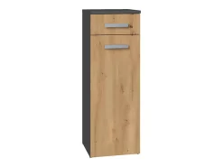 Autres JOKKE - Meuble salle de bain 1 porte + 1 tiroir - 30x30x85cm - Colonne basse rangement SDB