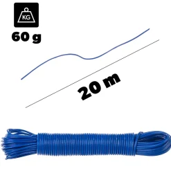 Kadax Corde à Linge Corde à Linge 20 mètres Forte avec Insert Corde de Balcon