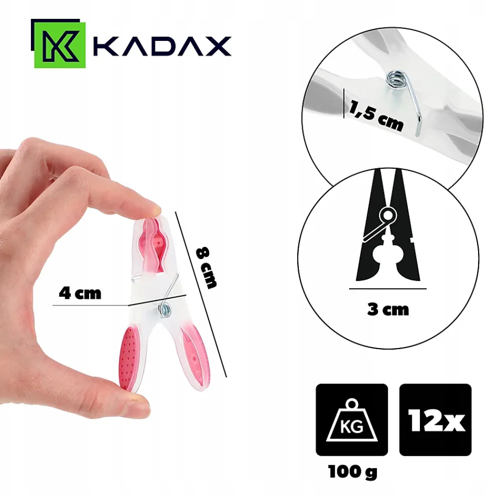 Kadax Pinces à vêtements pour linge 12 pièces