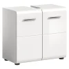 Chb Collection Kai - Armoire sous lavabo (L/H/P : 60x54x32 cm) en mélaminé blanc