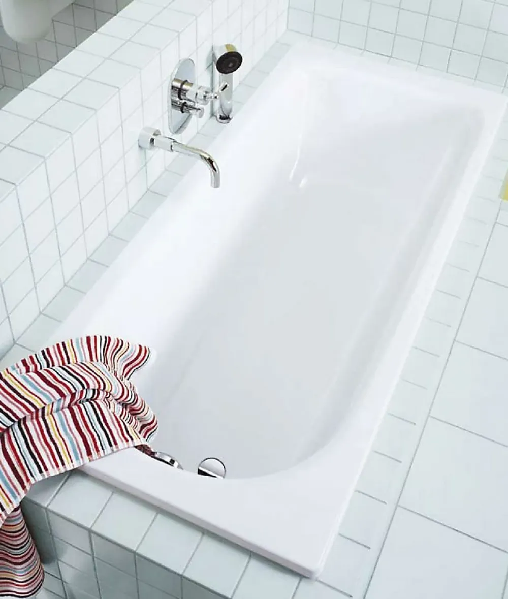 Baignoire Droite|Kaldewei Eurowa 170 x 70 cm Baignoire droite 178 L en acier émaillé, sans pieds, blanc alpin (119800010001)