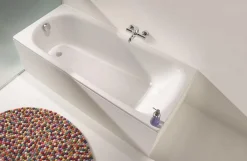 Baignoire Droite|Kaldewei Eurowa 170 x 70 cm Baignoire droite 178 L en acier émaillé, sans pieds, blanc alpin (119800010001)