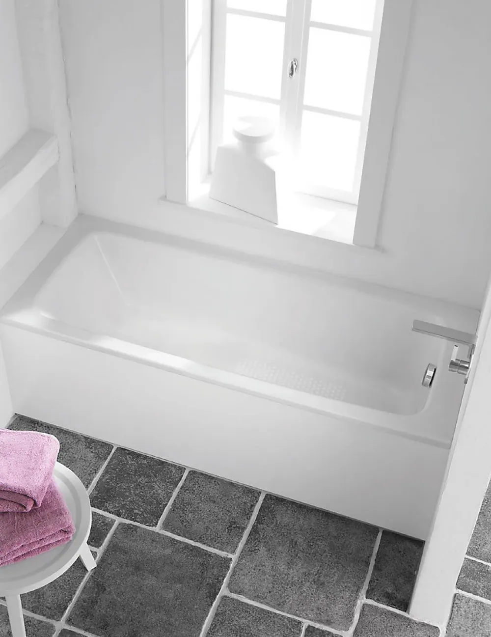Baignoire Droite|Kaldewei Saniform Plus 170 x 75 cm Baignoire droite 123 L en acier émaillé, sans pieds, blanc alpin (112600010001)