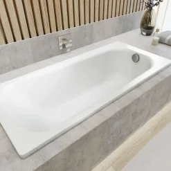 Baignoire Droite|Kaldewei Saniform Plus 180x80 cm Baignoire rectangulaire en acier émaillé, sans pieds, blanc alpin (112800010001)