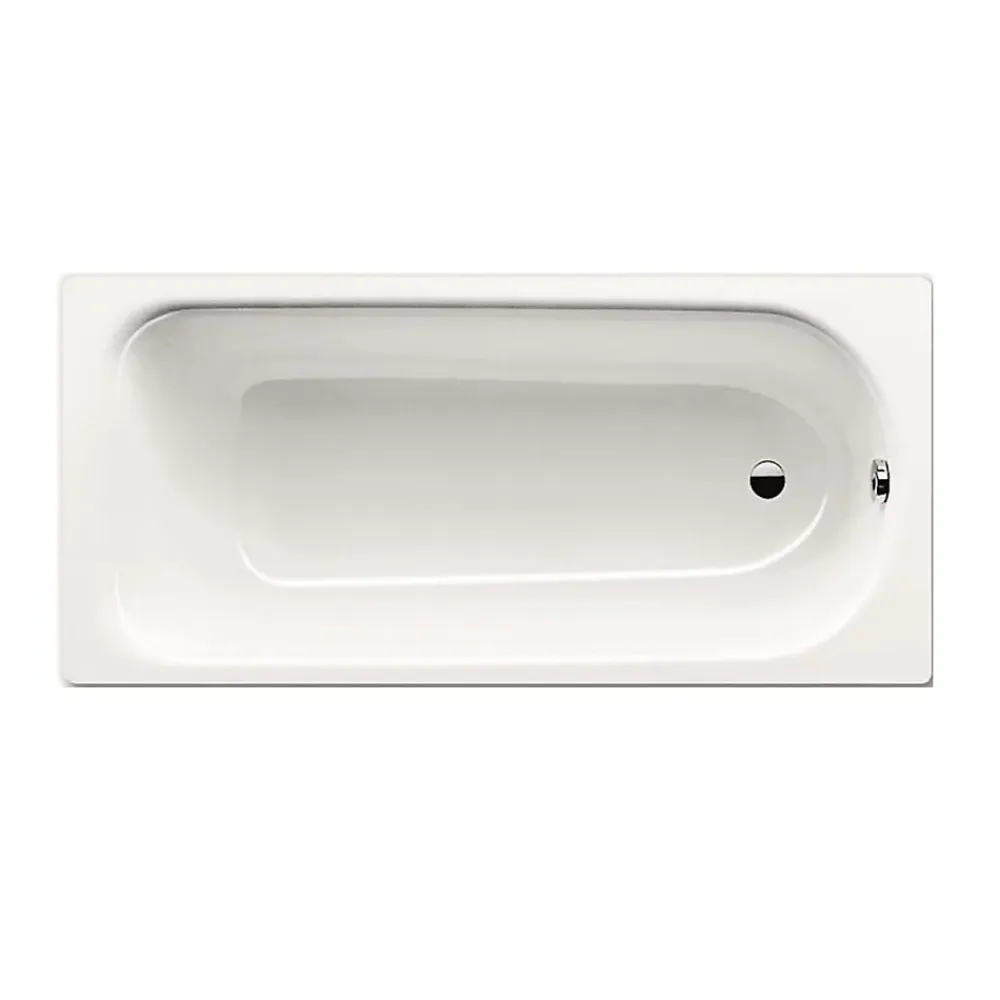Kaldewei 170x70 cm Ensemble baignoire Eurowa universelle + Pare baignoire pivotant noir + pieds (KW312-SETP5)
