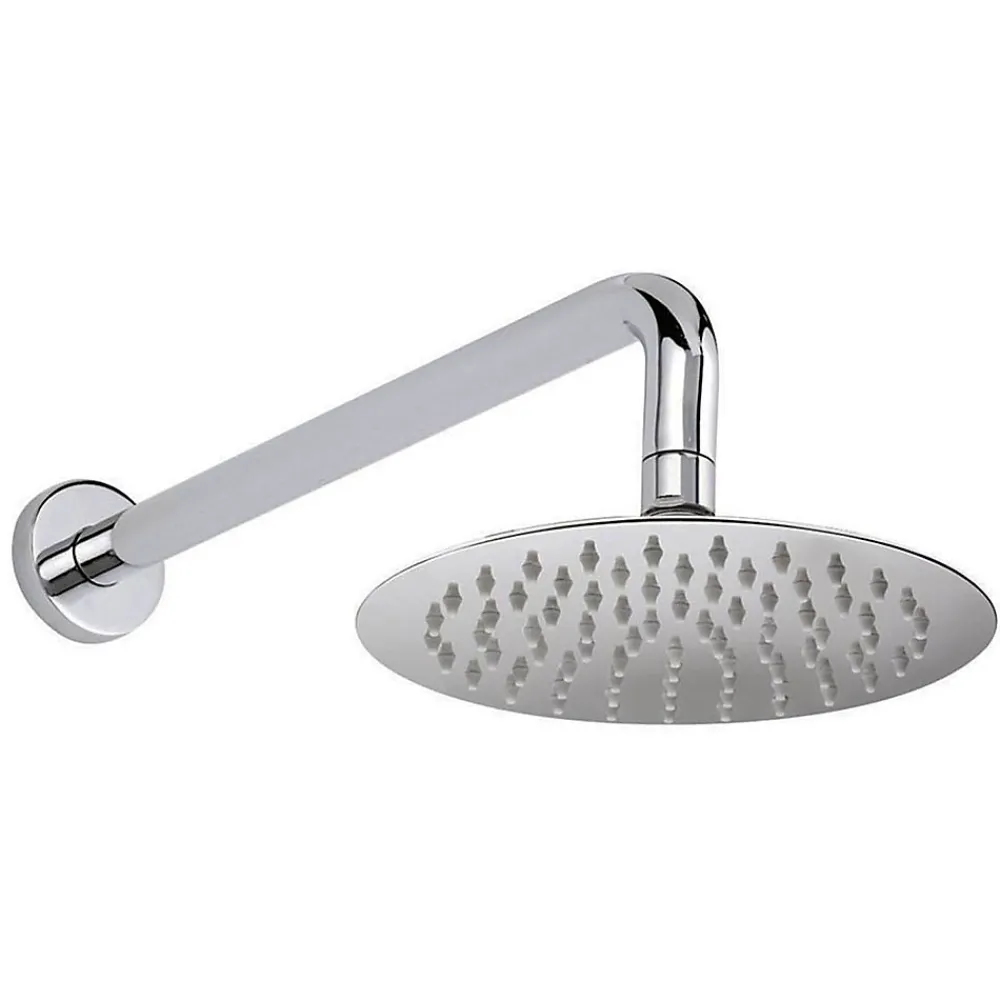 Kibath Bras de douche rond mural 40 cm finition chromée en laiton