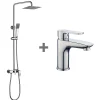 Kibath Pack colonne et robinet mitigeur NAD, finition chrome poli, en laiton