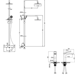 Kibath Pack colonne et robinet mitigeur DAK, finition NOIR mat, en laiton