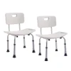 Kibath Pack de 2 sièges avec dossier carré, finition BLANC mat, en ABS