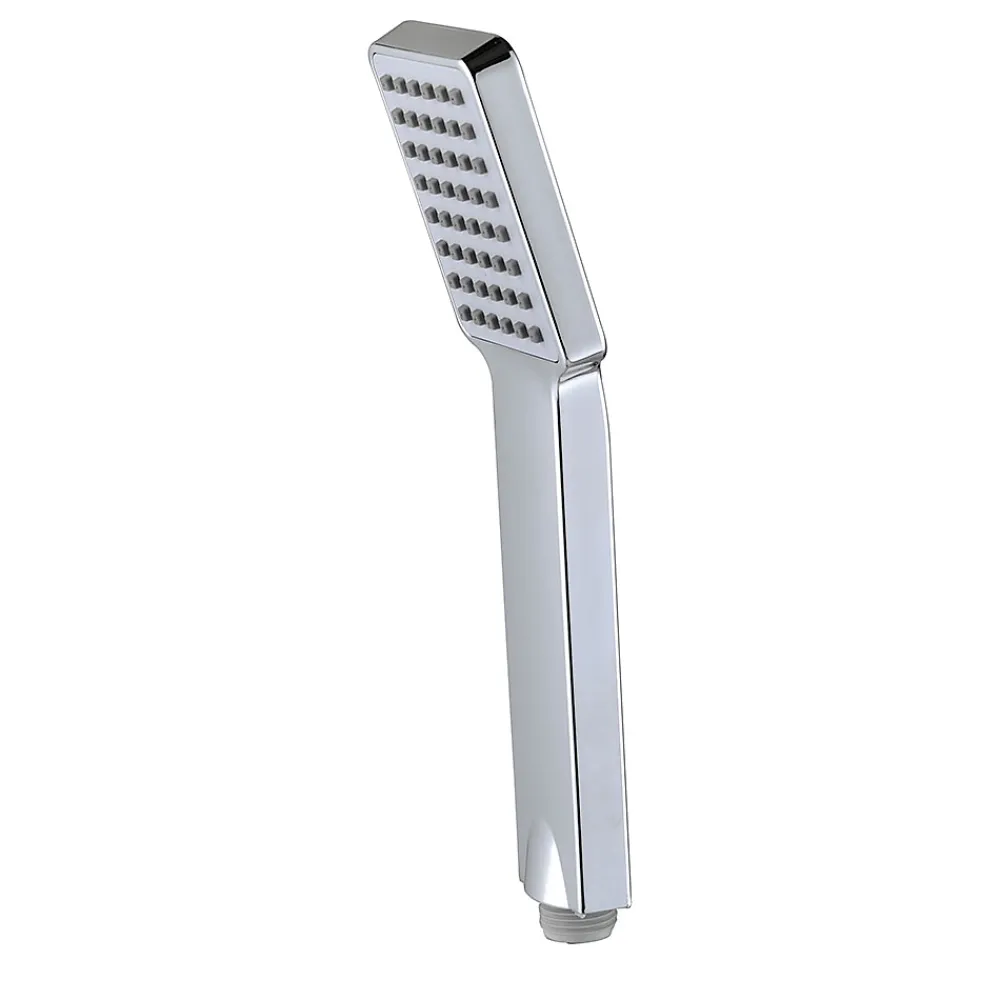 Kibath Poignée de douche manuelle 1 position carrée finition chrome poli en ABS