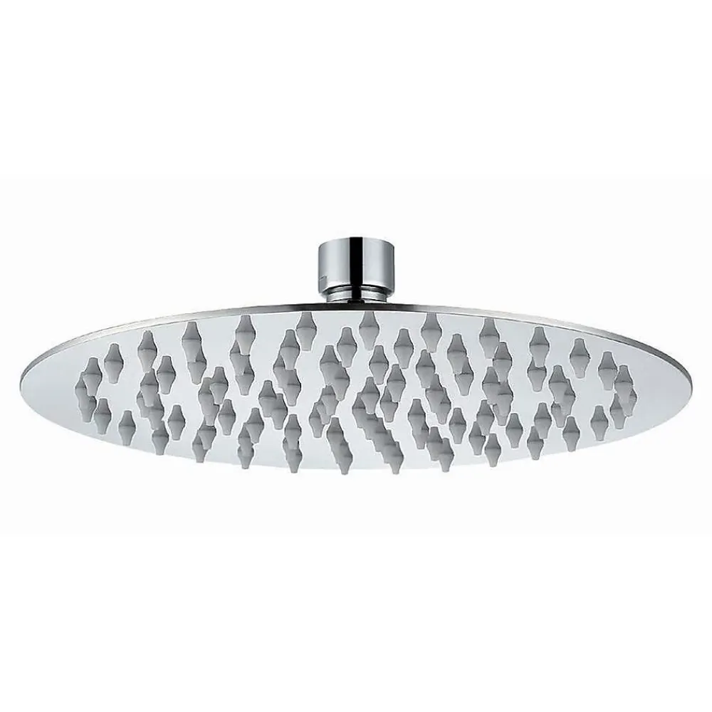 Kibath Pommeau de douche rond de 25 cm avec finition chromée brillante en laiton