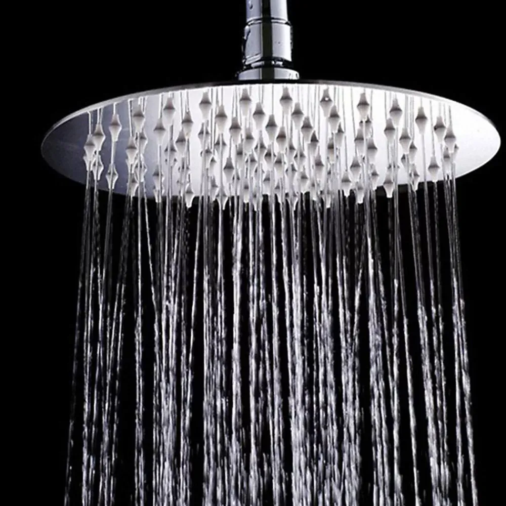 Kibath Pommeau de douche rond de 25 cm avec finition chromée brillante en laiton