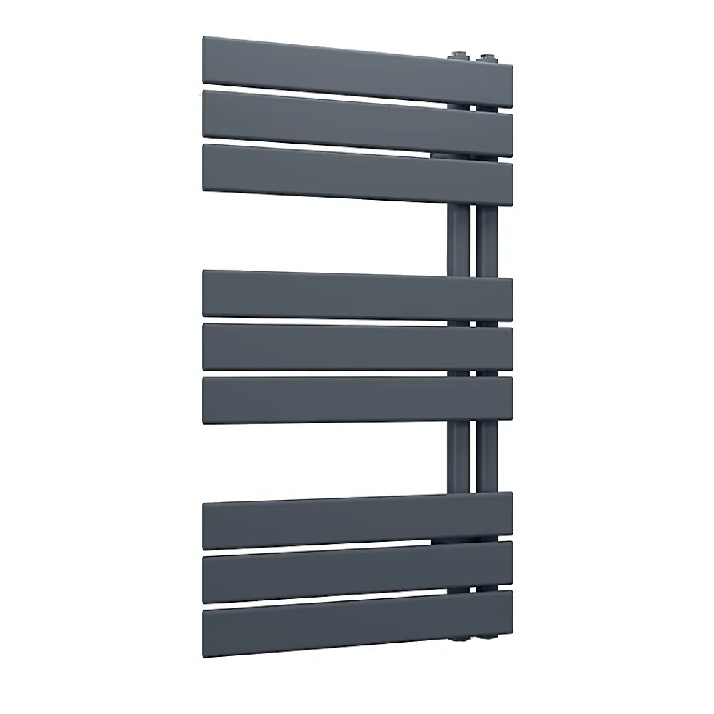 Kibath Radiateur sèche-serviettes circuit de chauffage 90 cm x 50 cm VALLES finition graphite anthracite mat en acier