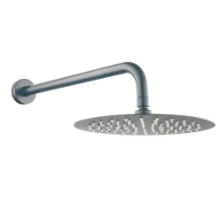 Robinet De Douche|Kibath Robinet de douche encastré, douchette murale ronde monocommande, finition GUN METAL mat, en laiton