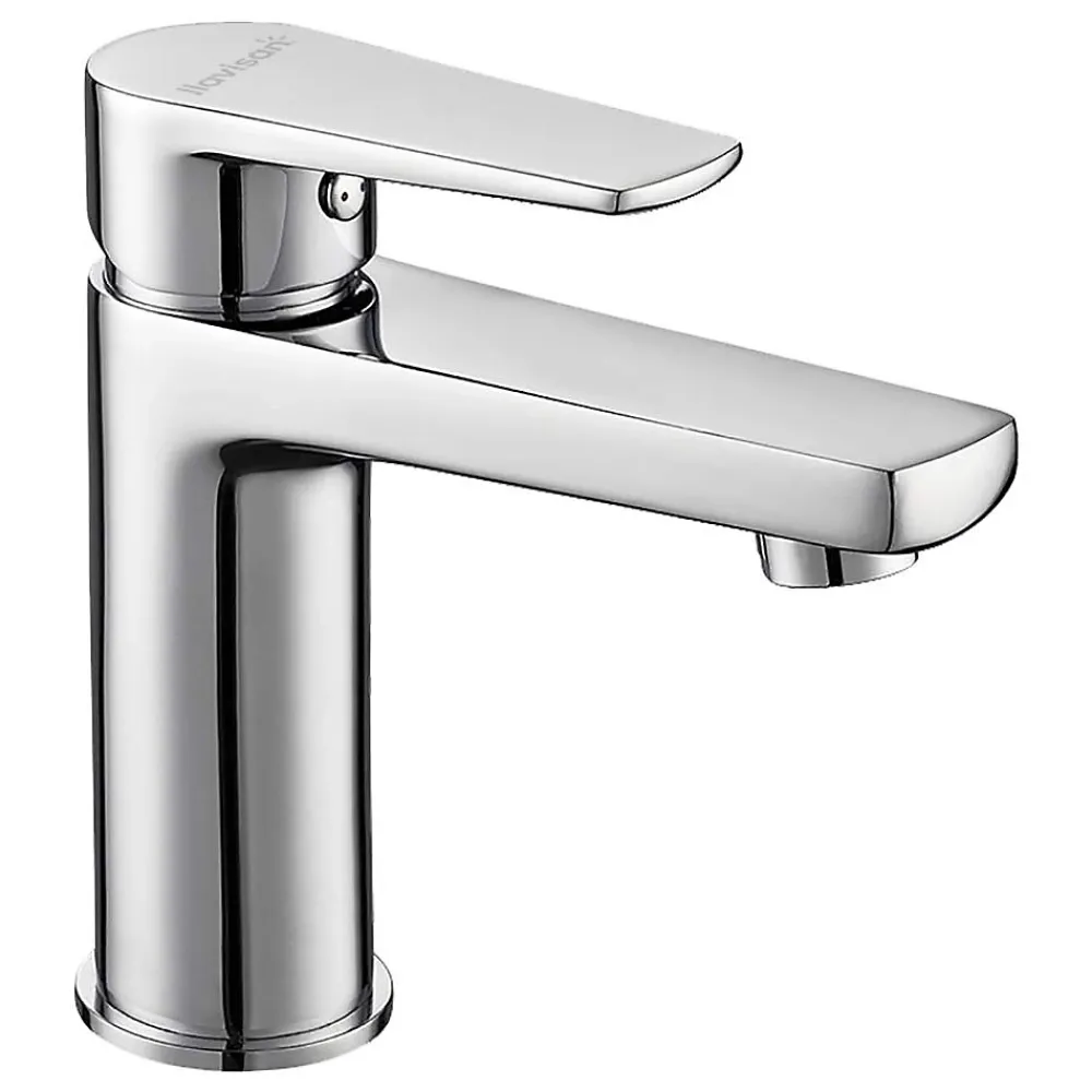 Kibath Robinet de lavabo monocommande ASTRO, ouverture à froid, finition chrome poli, en laiton
