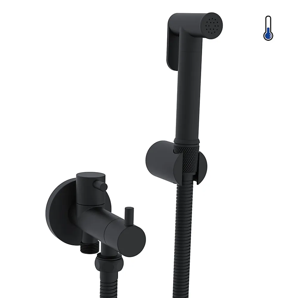 Robinet De Bidet|Kibath Robinet WC 1 eau HYGIÈNE INTIME, NOIR MAT, en laiton