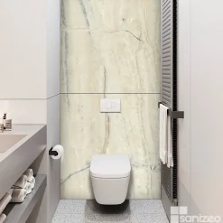 Wc Suspendu|Kobert-in Kit de 2 Panneaux Habillage WC suspendu , L120xl120x0.4 cm, finition marbre beige, Sabana KOBERTIN