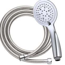 Kibath Kit de barre de douche 5 positions avec équipement NAV rond, finition chrome poli, en acier inoxydable