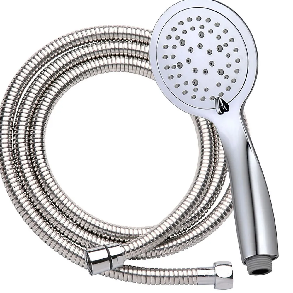 Kibath Kit de barre de douche 5 positions avec équipement NAV rond, finition chrome poli, en acier inoxydable