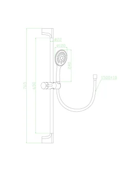 Colonne De Douche Sans Robinetterie|Essebagno Kit de douche avec barre + douchette 3 jets, cuivré, Luisa