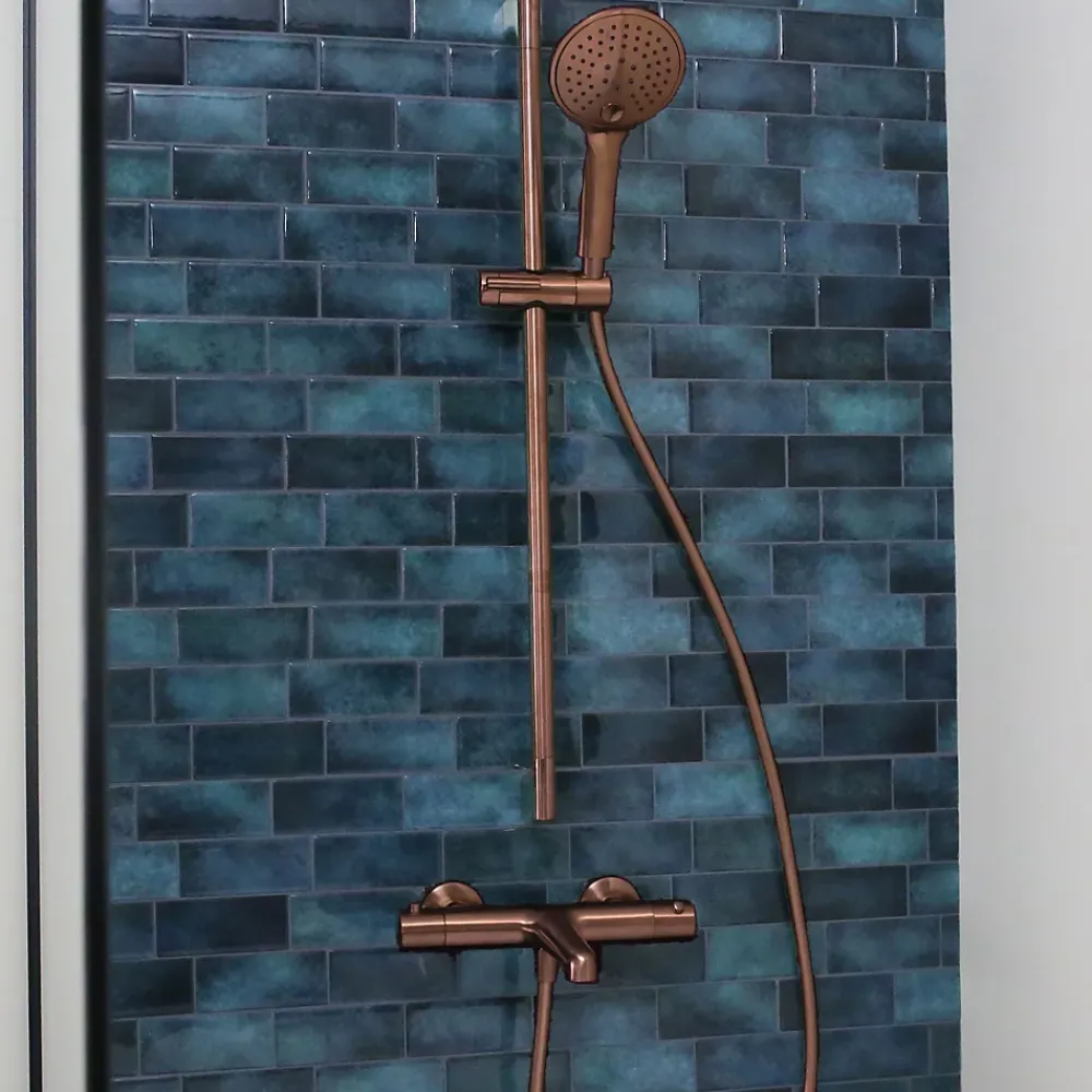 Colonne De Douche Sans Robinetterie|Essebagno Kit de douche avec barre + douchette 3 jets, cuivré, Luisa