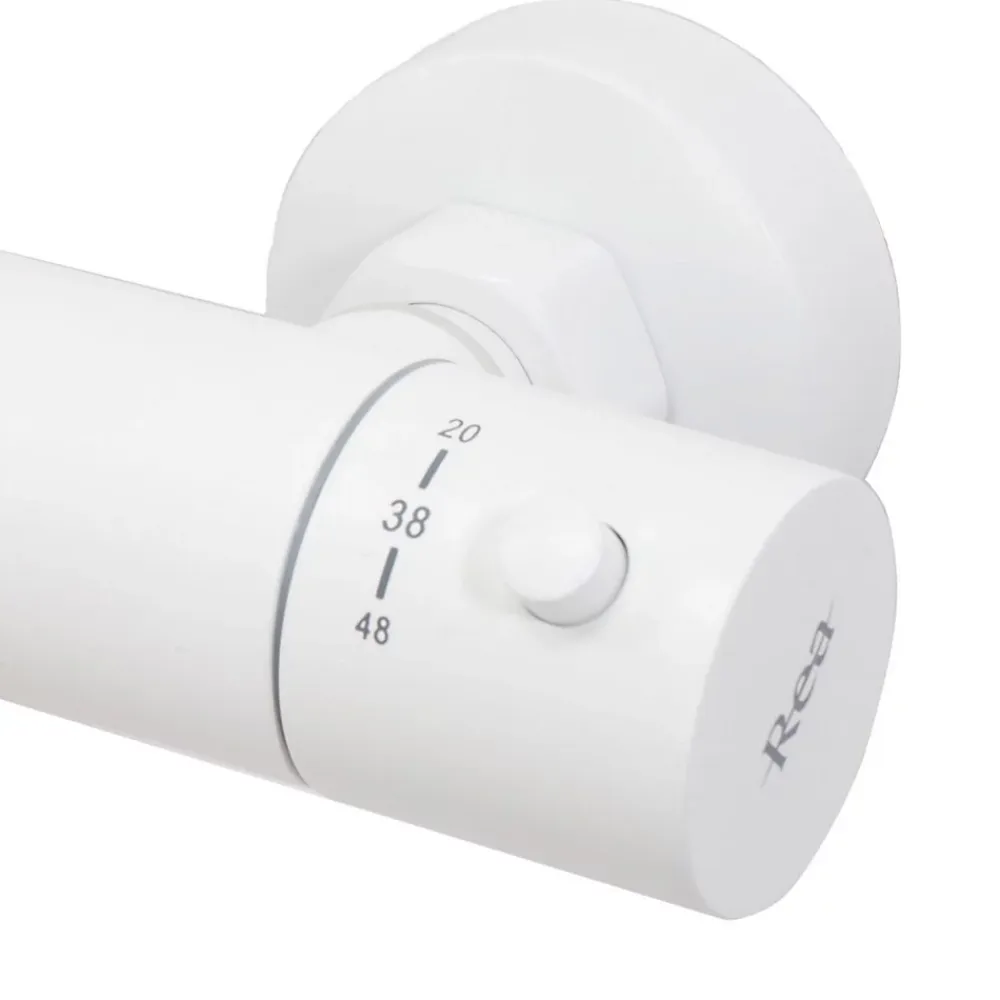 Colonne De Douche Mécanique|Rea Kit de douche avec thermostat Lungo White Matt