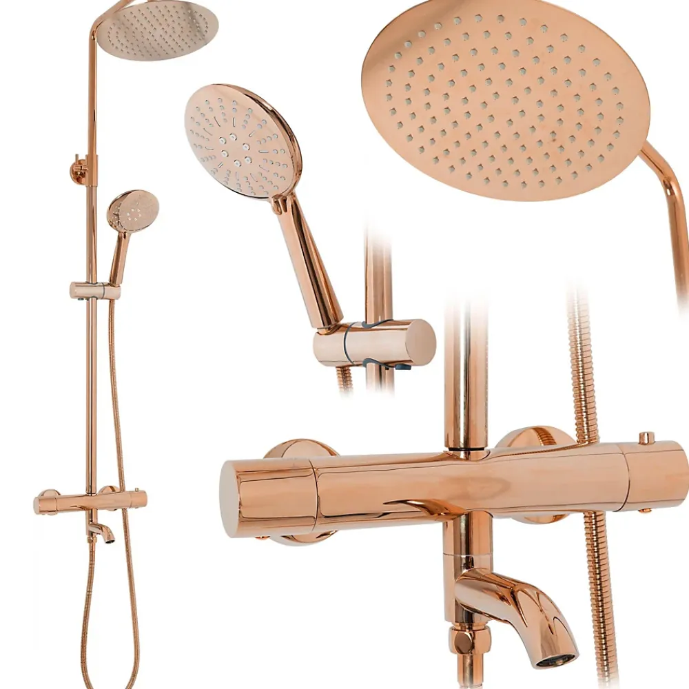 Rea Kit de douche avec thermostat Lungo Rose Gold