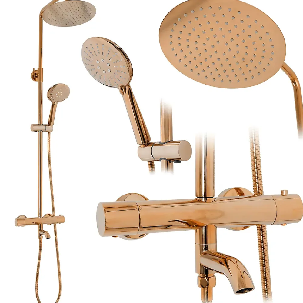 Rea Kit de douche avec thermostat Lungo Rose Gold