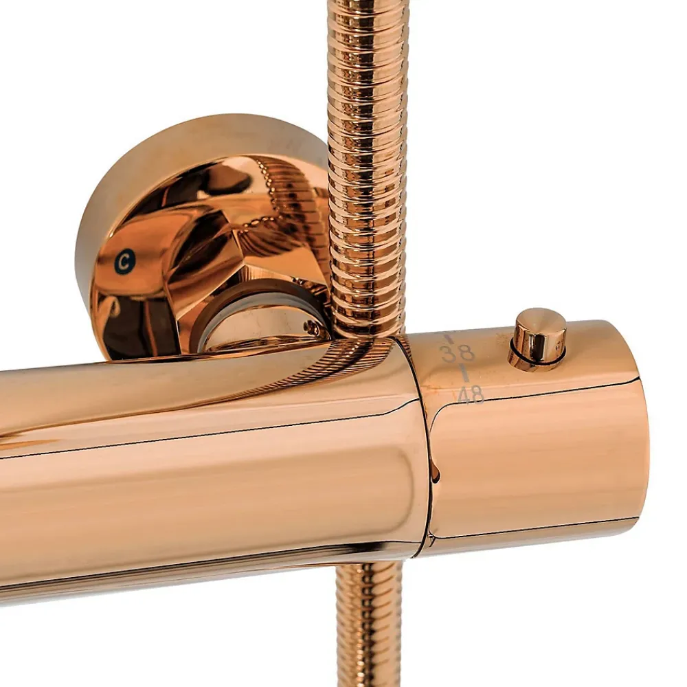 Rea Kit de douche avec thermostat Lungo Rose Gold