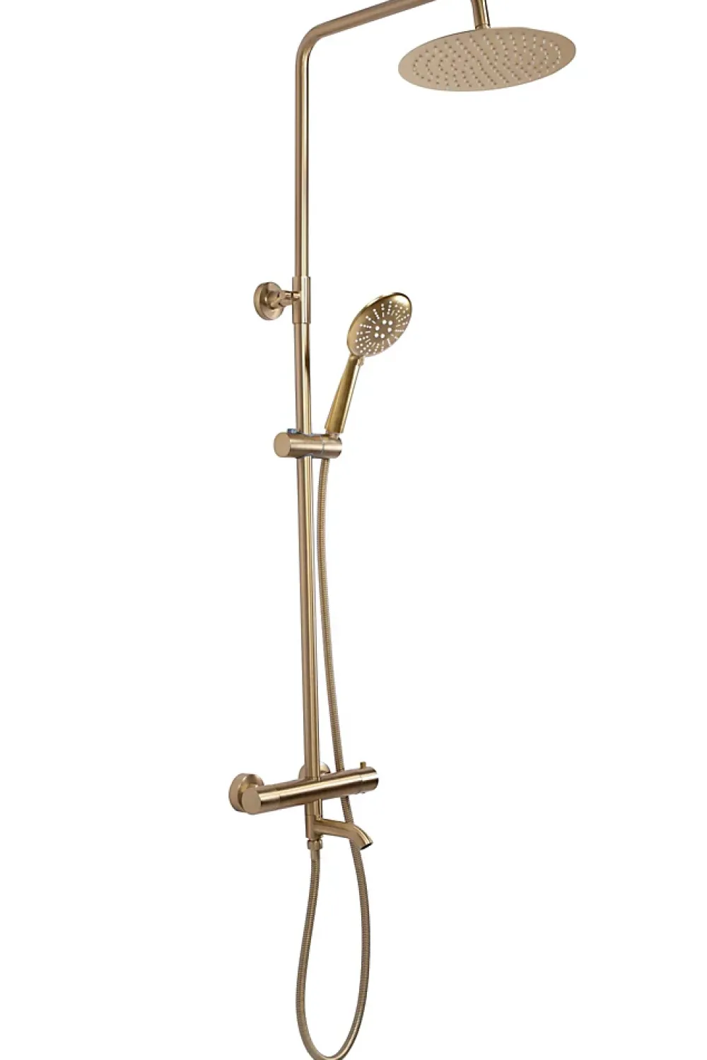 Rea Kit de douche avec thermostat Lungo Gold Brush